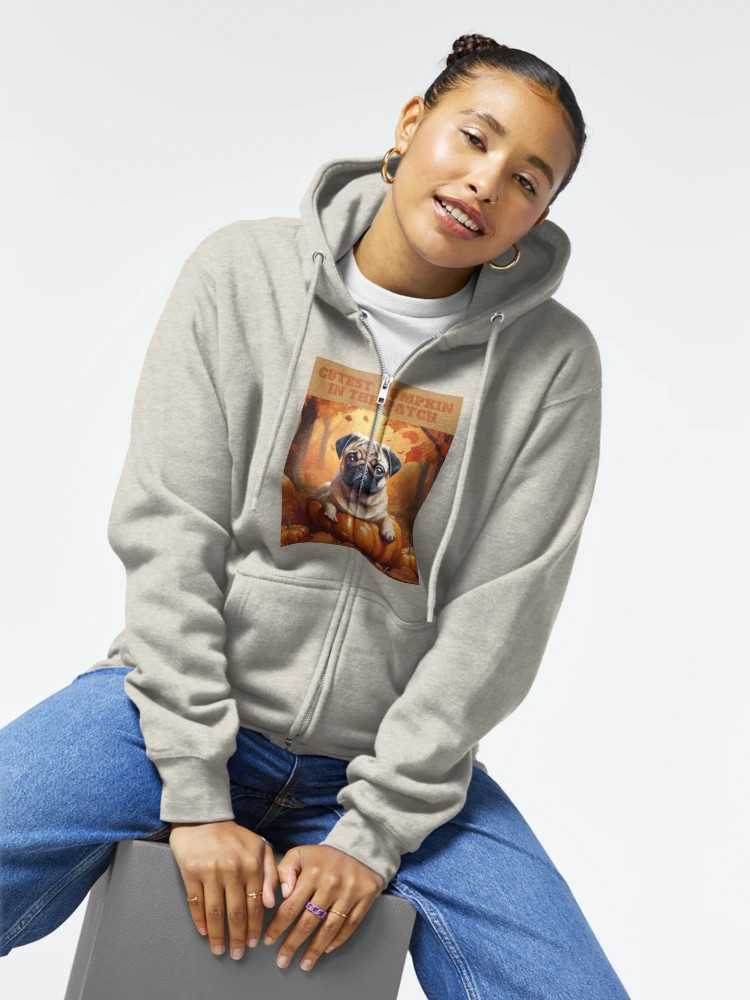 Fawn Fall Pug - Cutest Pumpkin in the Patch Zipped Hoodie | Redbubble (US)