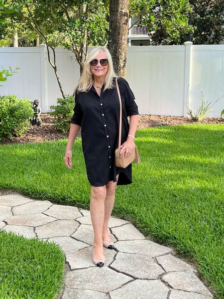 A casual chic vibe with a shirtdress and cap-toe heels. #LTKOver50

#LTKShoeCrush #LTKMidsize
