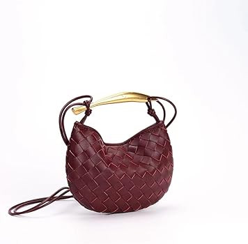 Bisadon Woven Leather Handbag Fashion Dumpling Bag Evening Bag for Women Hobo Bag Knotted Clutch Pur | Amazon (US)
