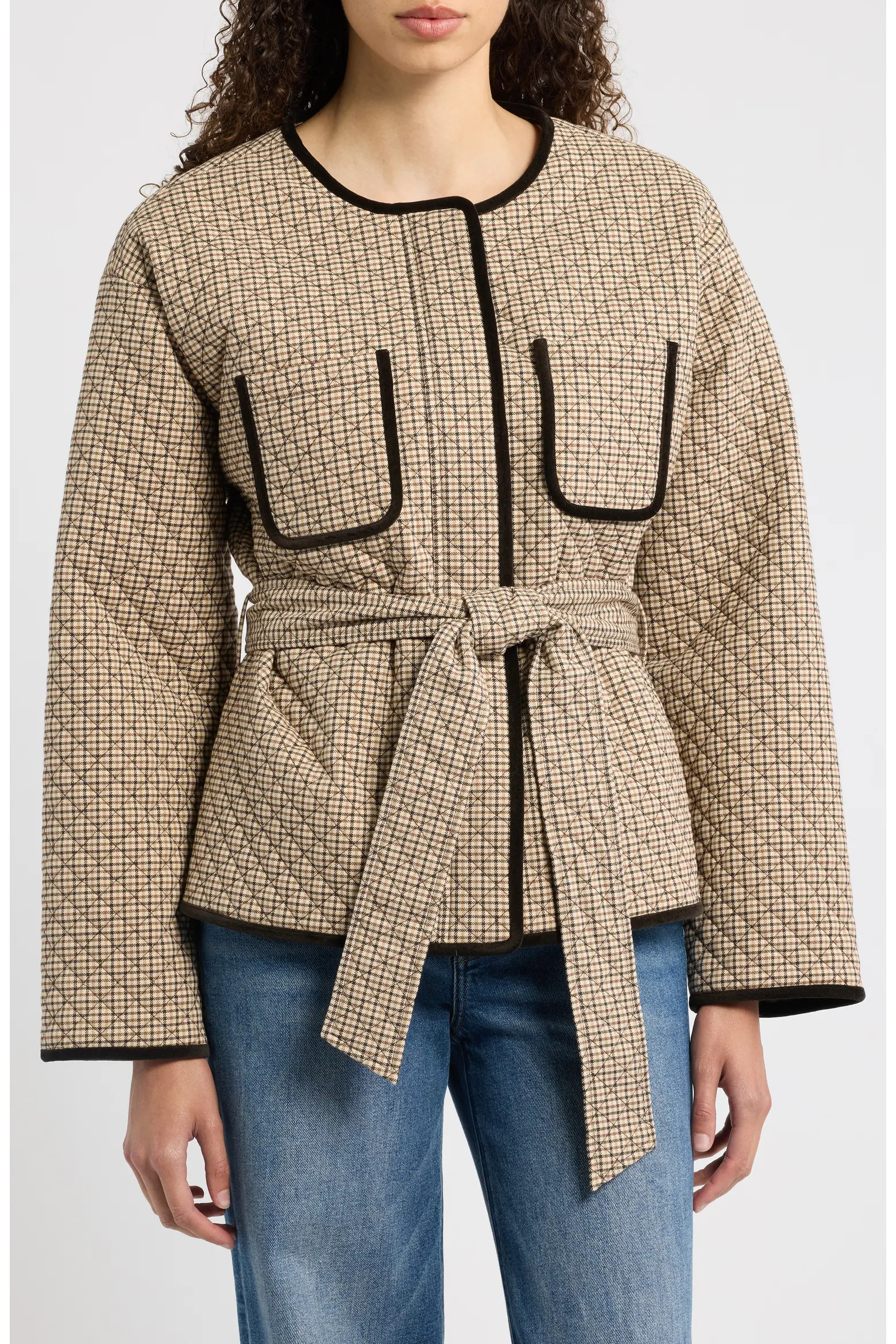 Hill House Home Barrow Quilted Houndstooth Topper Jacket (Women) | Nordstrom | Nordstrom