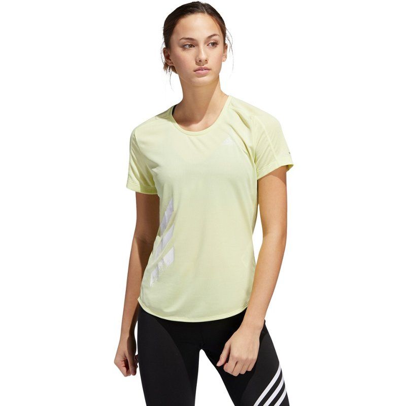 adidas Women's Run It 3-Stripes Running T-Shirt Yellow Tint, Medium - Women's Running Tops at Academ | Academy Sports + Outdoor Affiliate