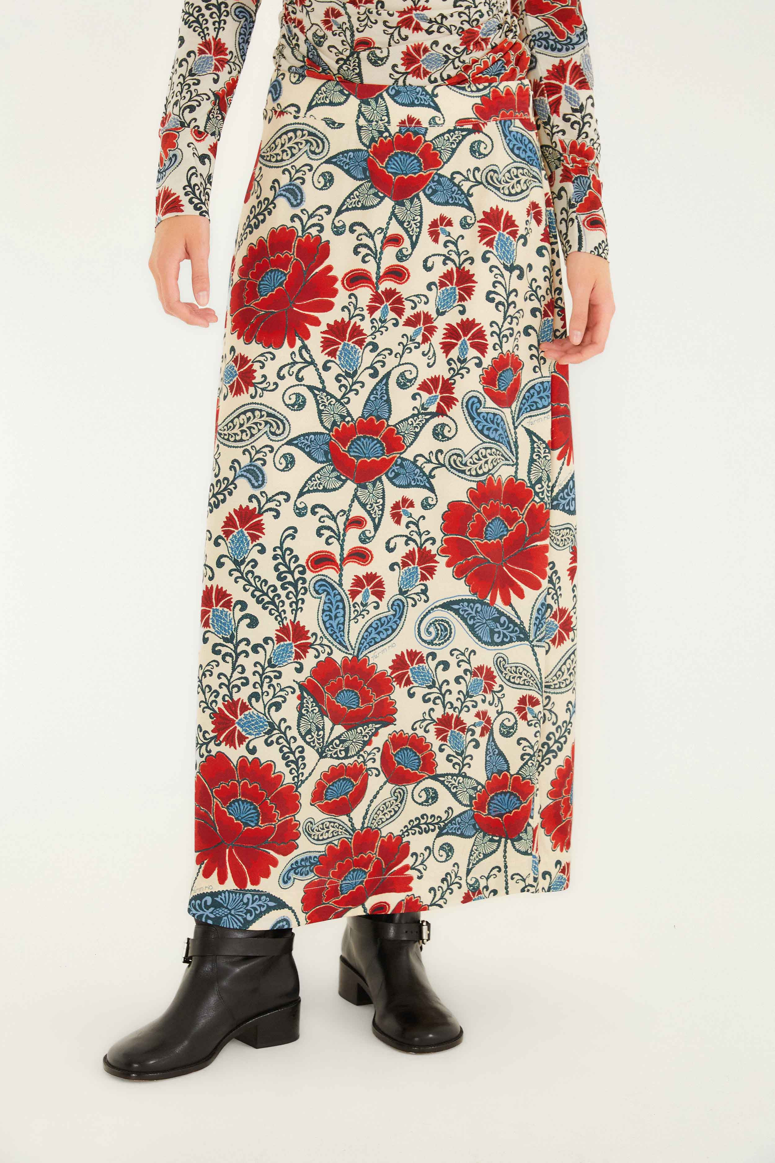 Sand Francesca Lenzing® Ecovero® Viscose Maxi Skirt | FARM Rio | FarmRio (US)