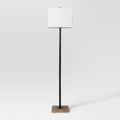 Modern Wood Square Floor Lamp Black - Project 62™ | Target