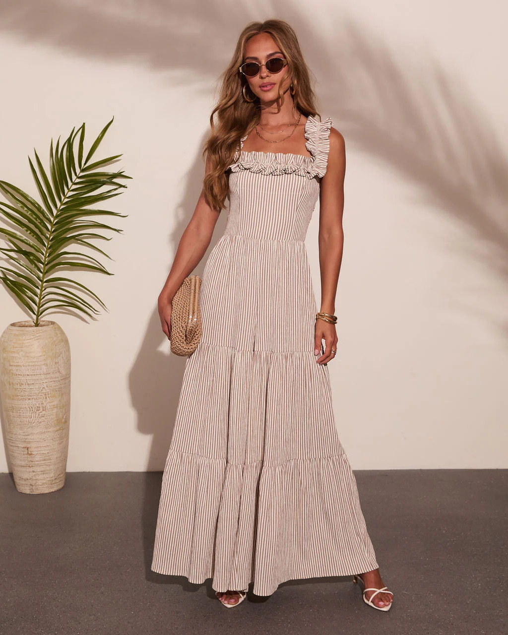 Summer Social Club Ruffle Striped Jumpsuit | VICI