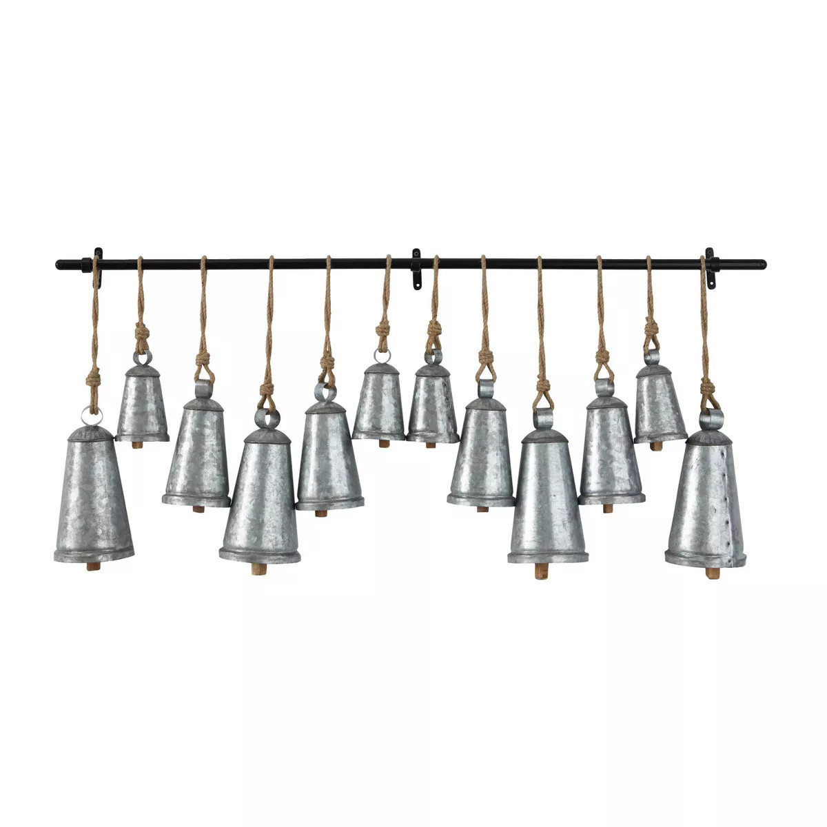 19" x 49" Bohemian Metal Bell Gray/Black/Natural - Olivia & May | Target