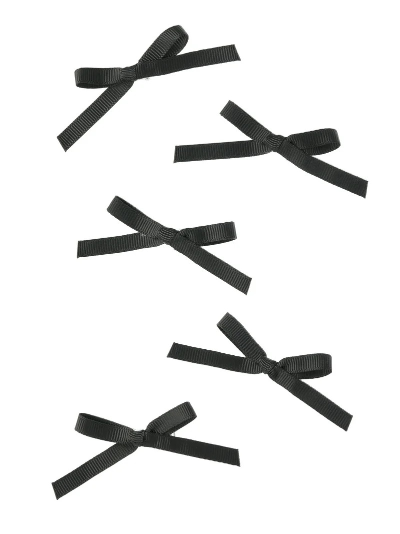 No Boundaries 5 Pack Grosgrain Ribbon Hair Clip, Black | Walmart (US)