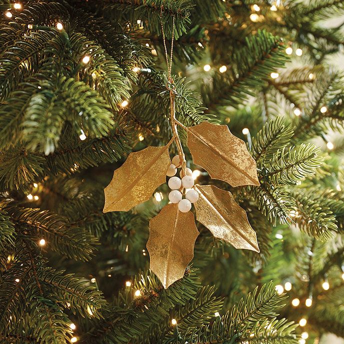Gilded Holly Berry Gold Christmas Tree Ornament | Ballard Designs, Inc.