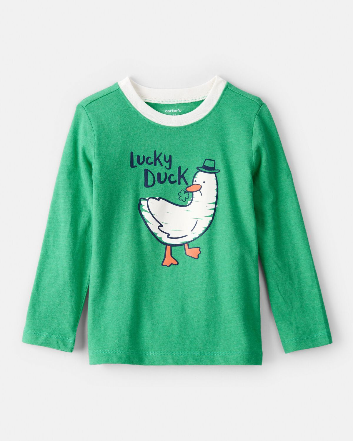 Toddler Boy St. Patricks Day Lucky Duck Long-Sleeve Graphic Tee - Green | Carter's | Carter's Inc
