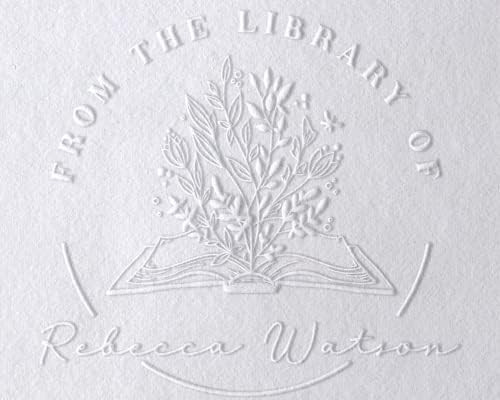 Book Embosser Personalized from The Library of | Ex Libris | Floral Stamper | Custom Library Stam... | Amazon (US)