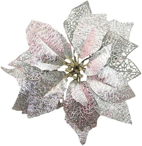 9 Inch Glitter Poinsettia Christmas Tree Ornaments Xmas Wedding Artificial Flowers Decorations Pa... | Amazon (US)
