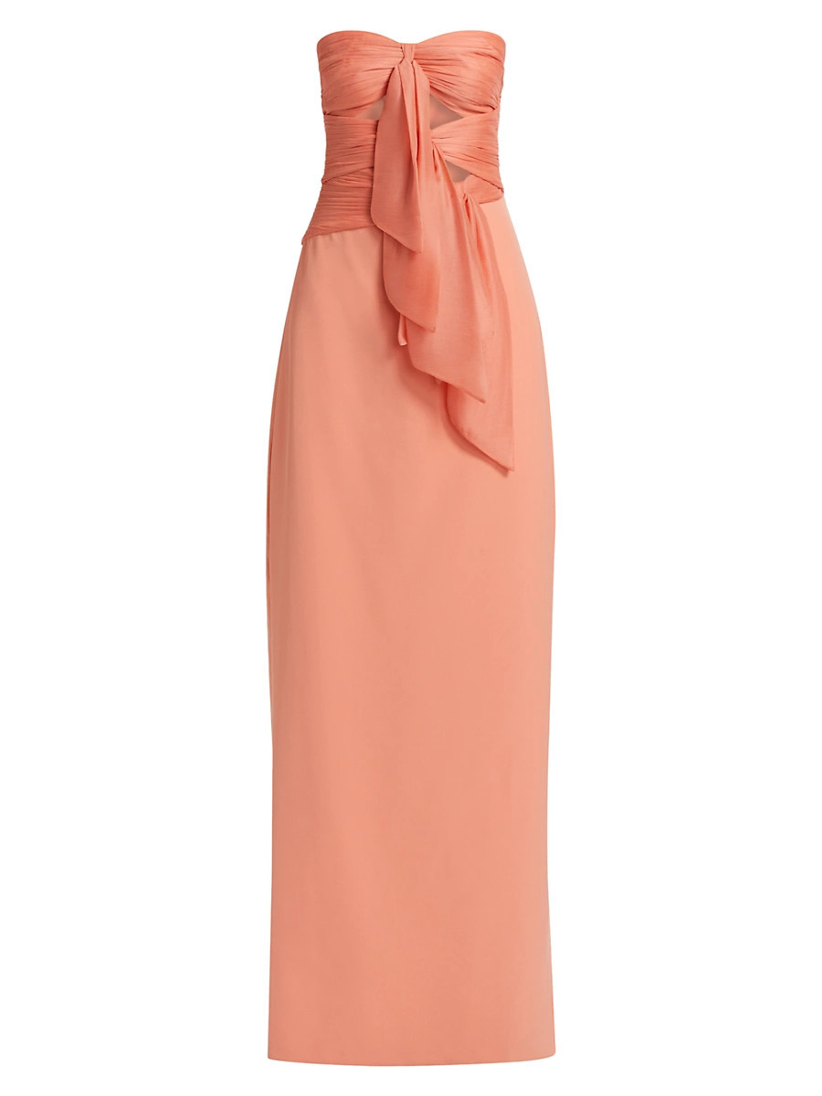 Women's Diana Cutout Bow Strapless Gown - Peach Sky - Size 10 | Saks Fifth Avenue