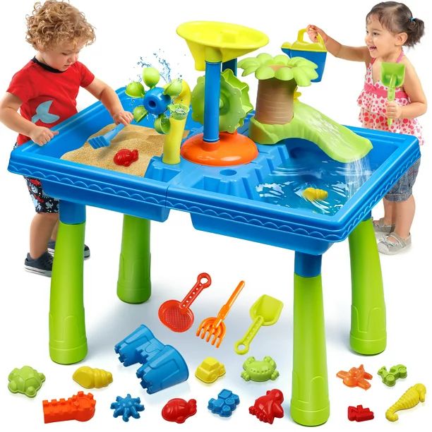 Beefunni Sand Water Table, Kids Beach Summer Toys Sandbox Table Outdoor Activity Sensory Play Tab... | Walmart (US)