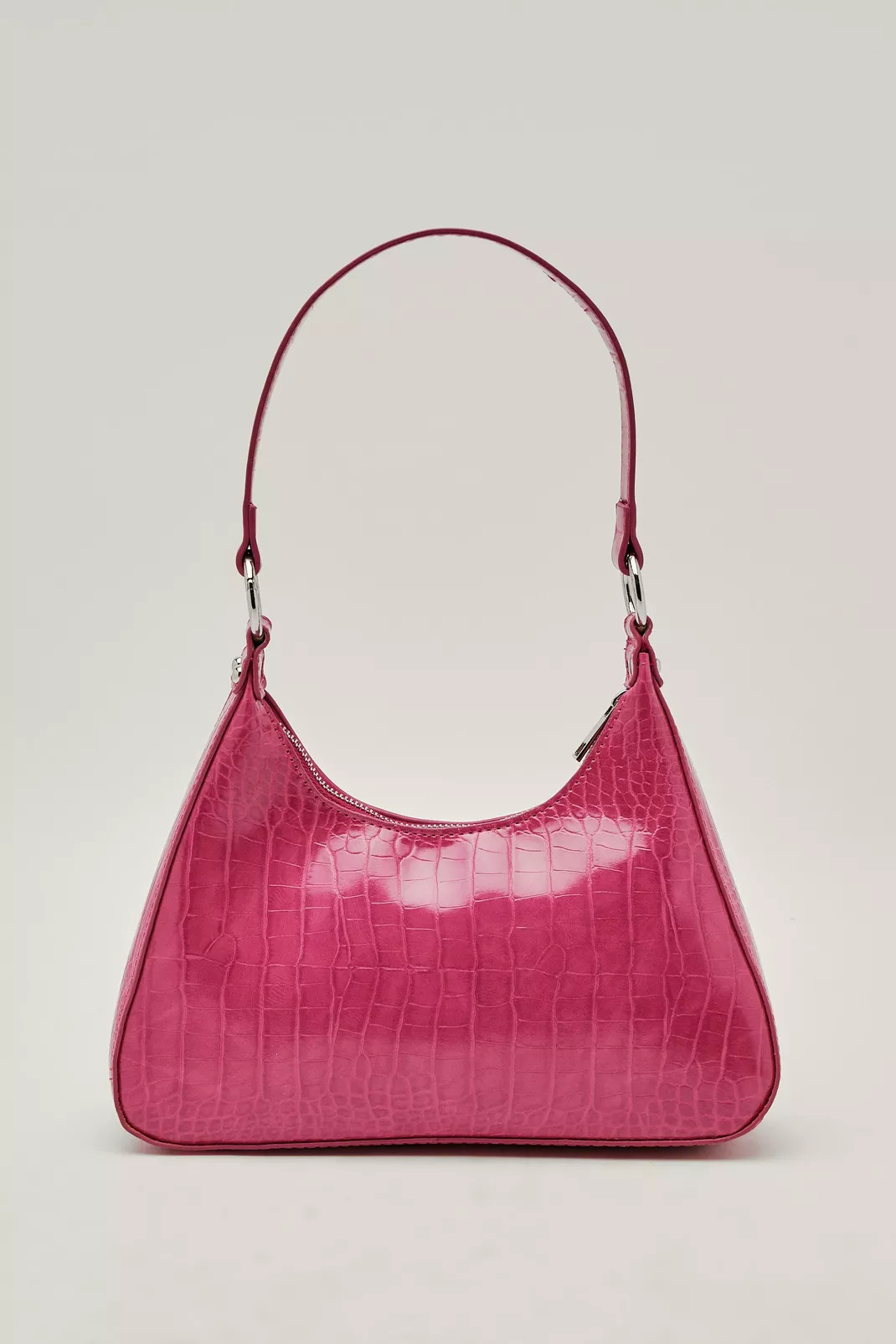 Faux Leather Croc Structured Shoulder Bag | NastyGal (UK, IE)