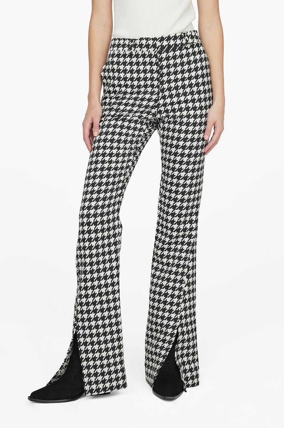 Jocelyn Trouser - Black And White Houndstooth | Anine Bing