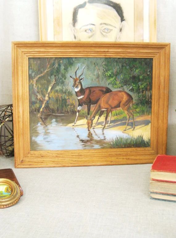 Wildlife Painting , Antelope , Deer Painting , Animal Painting , Safari , Nature , Landscape , Fine  | Etsy (US)