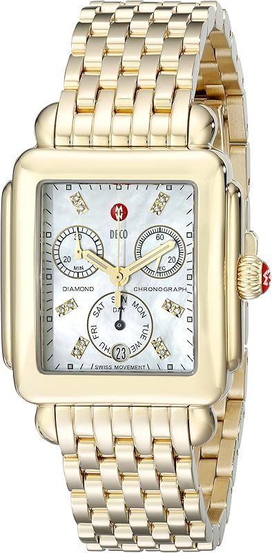 Women's MWW06P000016 Deco Analog Display Swiss Quartz Gold Watch | Amazon (US)
