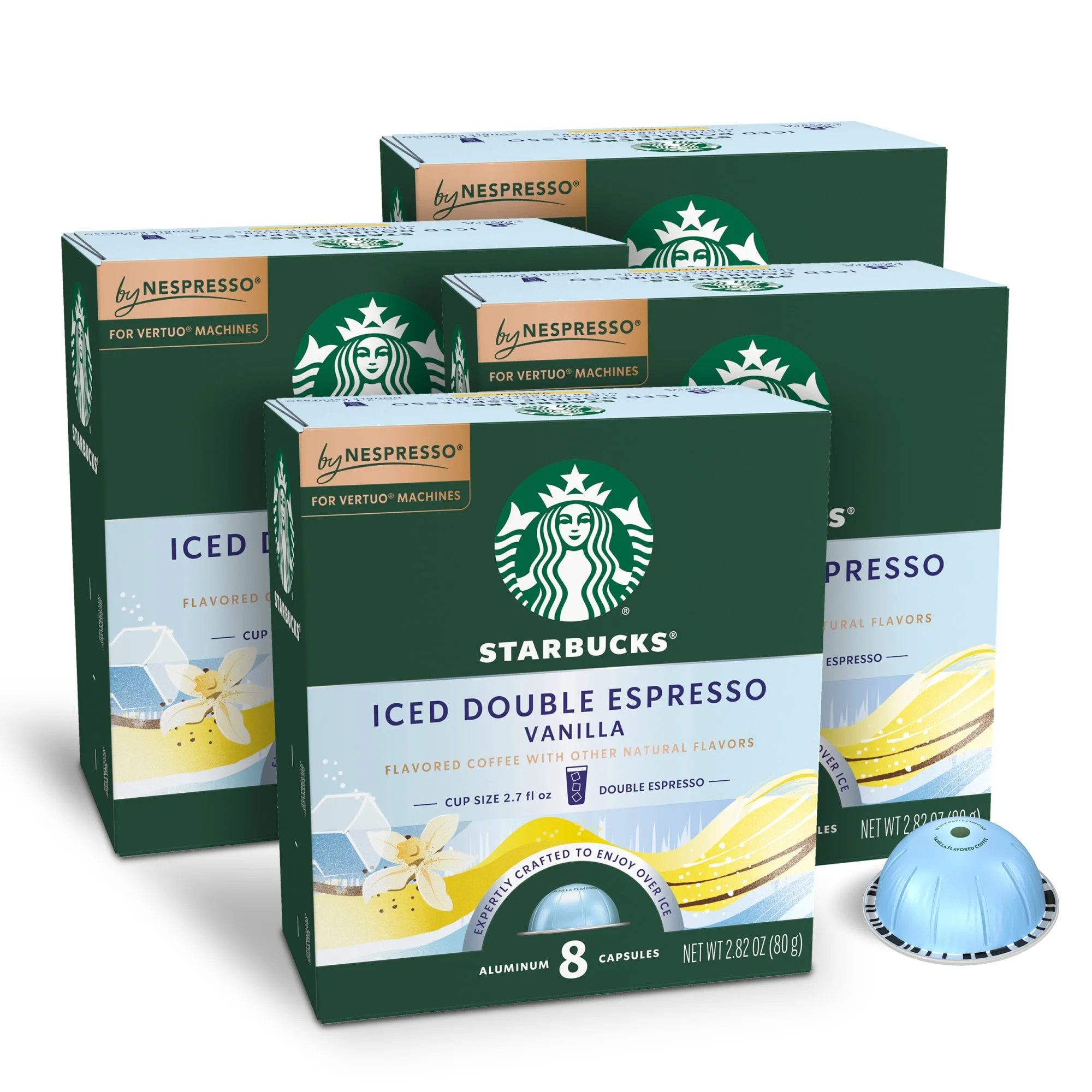 Starbucks by Nespresso Vertuo, Iced Double Espresso  Vanilla Flavored Pods, 32 Count | Walmart (US)
