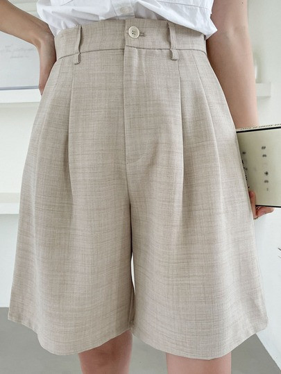DAZY Plicated Detail Bermuda Shorts | SHEIN