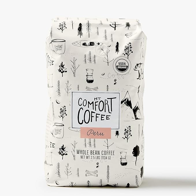 Mt. Comfort Coffee Organic Peru Medium Roast, 2.5 lb Bag - Flavor Notes of Nutty, Chocolate, & Ci... | Amazon (US)