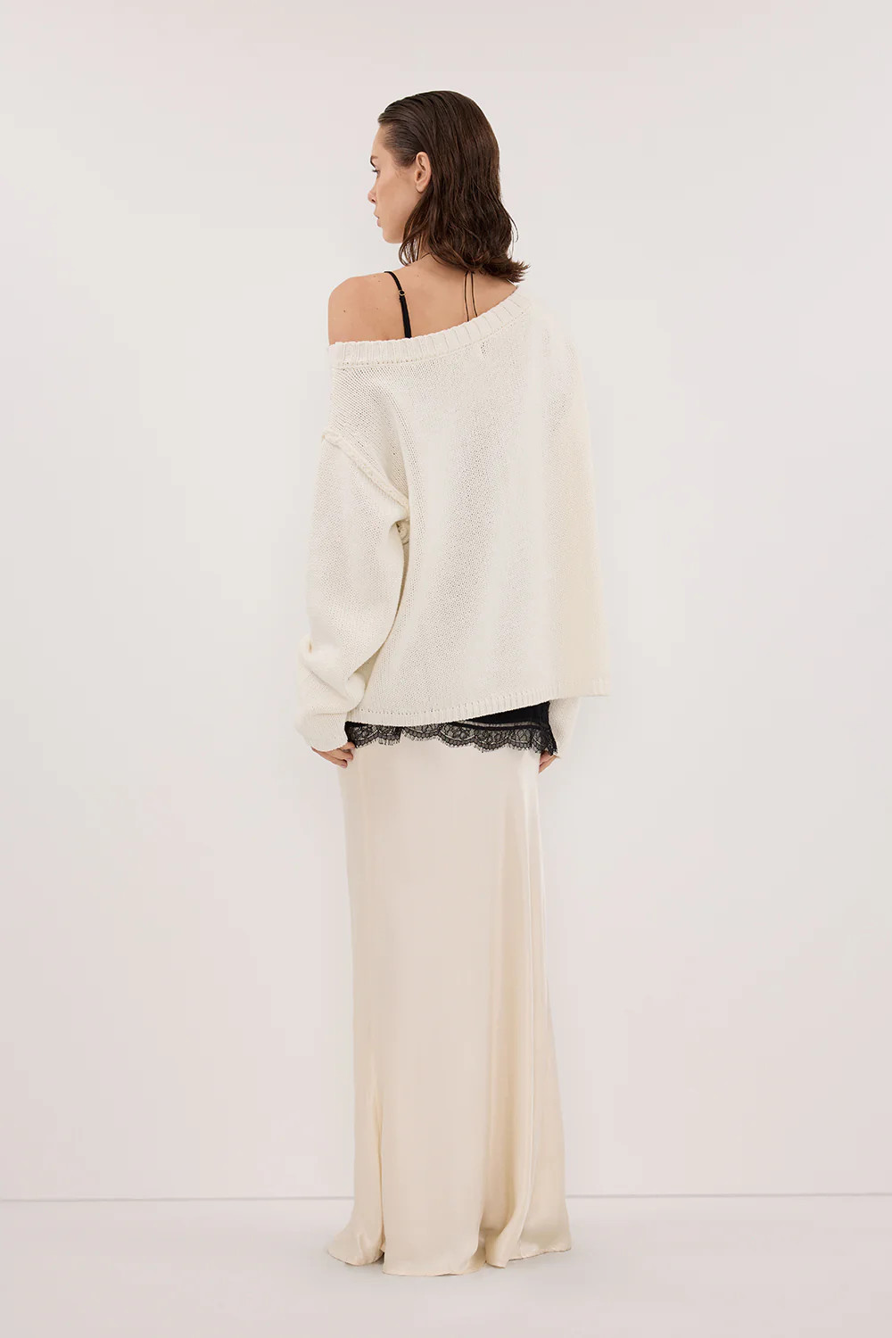 CHARLI CREAM SATIN MAXI SKIRT | DISSH