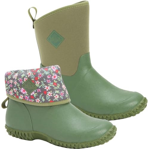 Muck Boot Muckster ll Mid-Height Women's Rubber Garden Boots, Green w/ Floral Print Lining, 10 B US | Amazon (US)