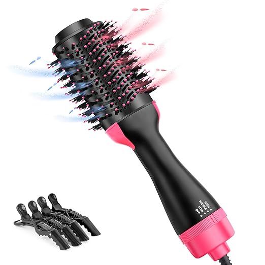 Hot Air Brush, Blow Dryer Brush, One Step Hair Dryer and Volumizer 3 in 1 Upgrade Feature Anti-sc... | Amazon (US)