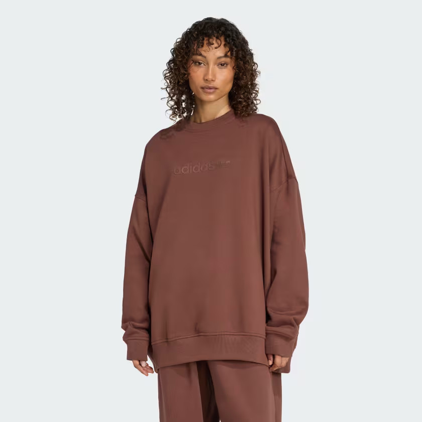 Essentials Linear Oversized Crew Sweatshirt | adidas (UK)