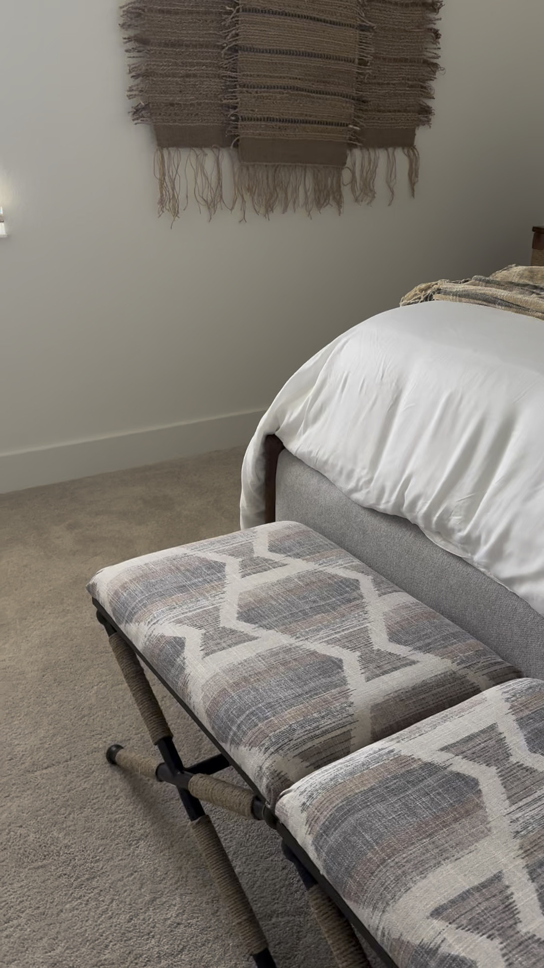 So impressed with the styling and quality of this super affordable Ashley bed!  I recovered the stools for more pop but they are great as they are.  Can’t say enough good about Quince bamboo sheets and duvet set.  They are so soft!  Accent pillows and lamp to finish the room'

#LTKHome