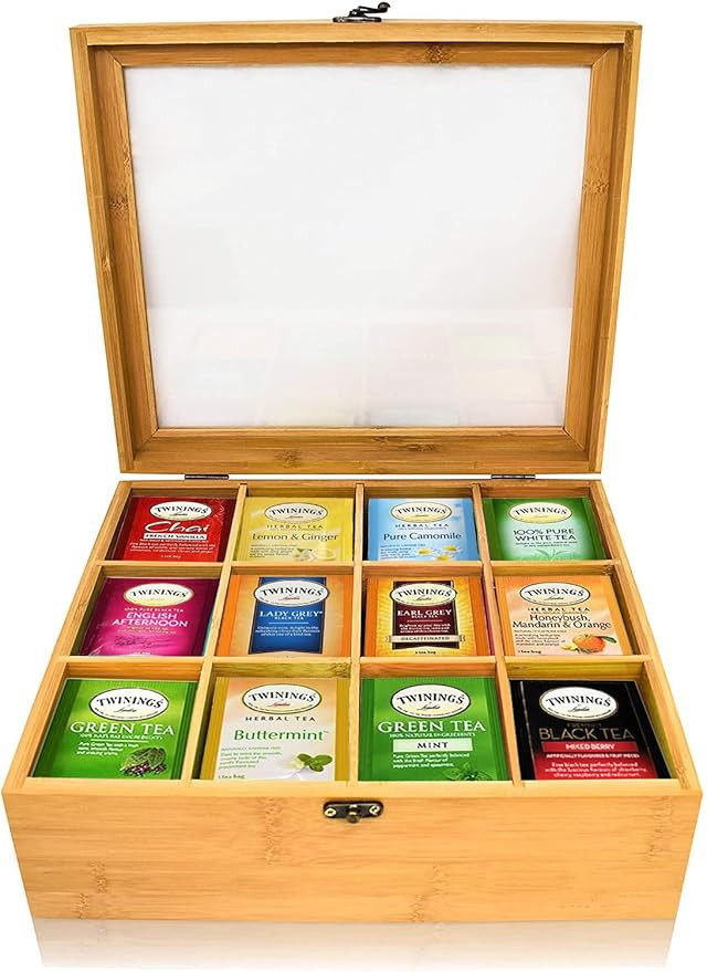Twinings Tea Bags Sampler Assortment Box - 120 COUNT - Perfect Variety Pack in Bamboo Gift Box - ... | Amazon (US)