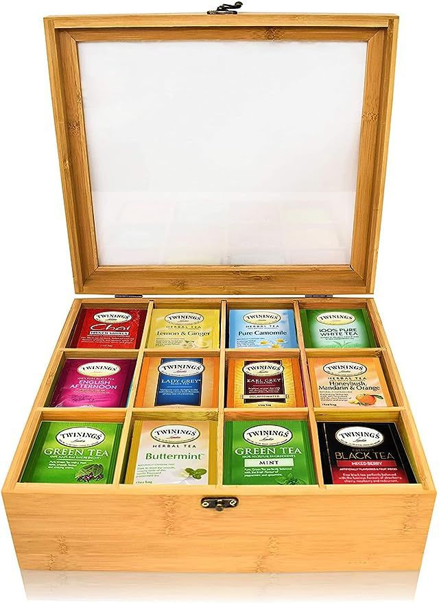 Twinings Tea Bags Sampler Assortment Box - 120 COUNT - Perfect Variety Pack in Bamboo Gift Box - ... | Amazon (US)