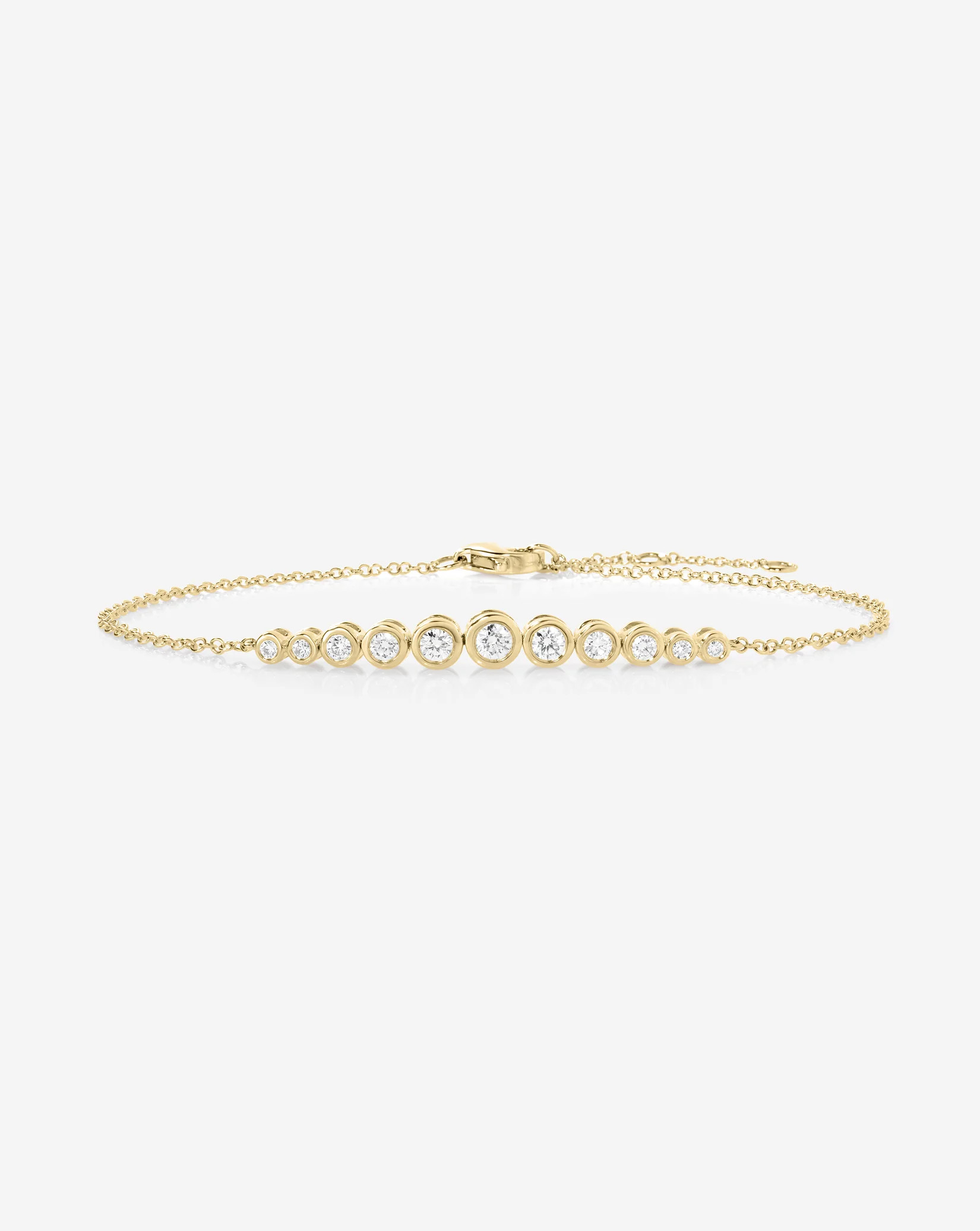 Graduated Diamond Bezel Soft Chain Bracelet | Ring Concierge