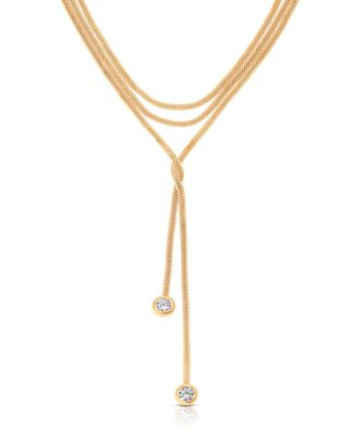 Ettika Gold Plated Forever Tied Necklace - Clear and gold | Macy's