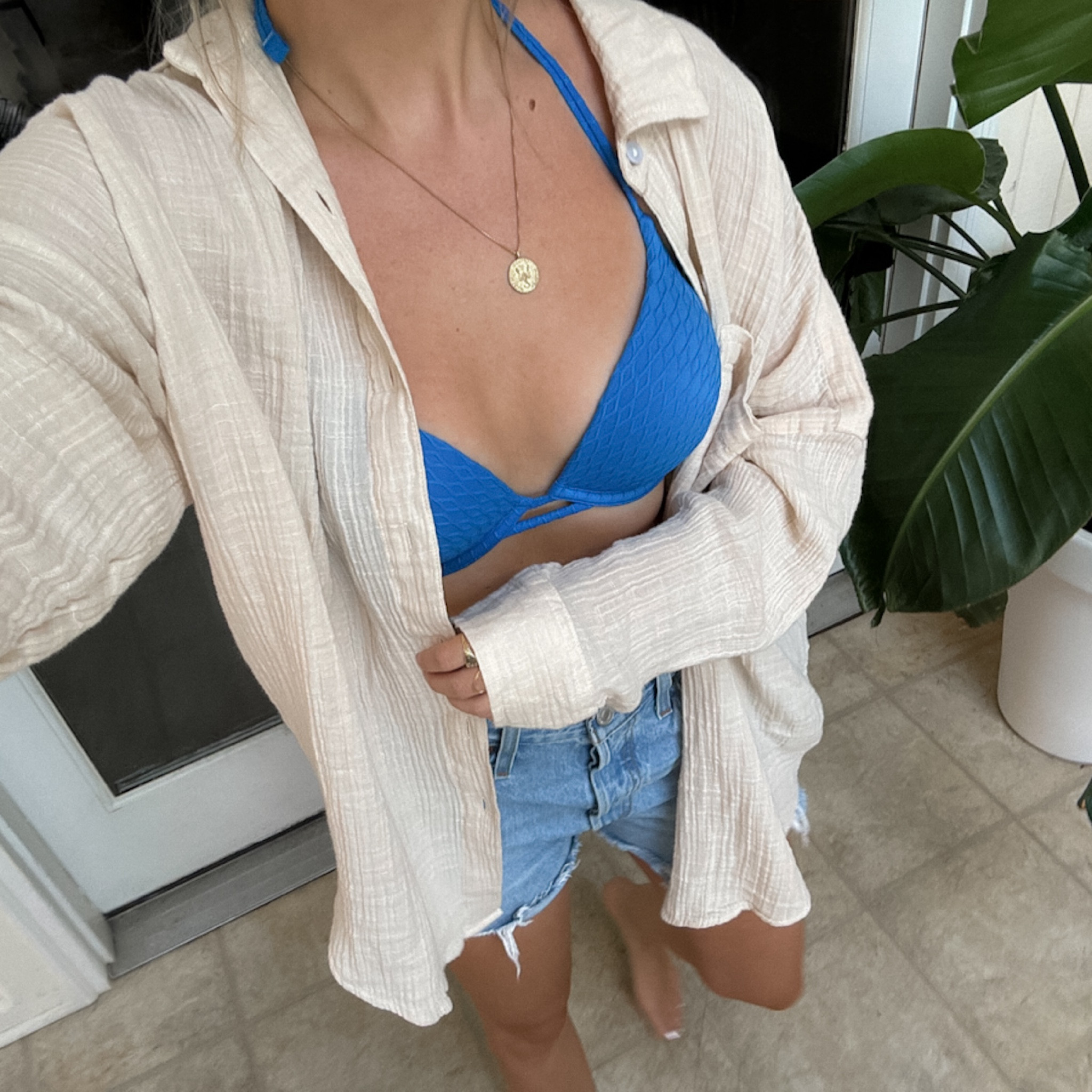 Easy breezy 🦋🐶🌞 American Eagle beach cover up, Victoria’s Secret Swim, and Levi’s shorts
.
.
.
.
.
#simplepleasures #aesthetic #moodboard #puppylove #summertime #pool #summerstyle #ootd #pinterest #sushi #cutedogs #americaneagle #levis #victoriasecret #simplelife #goodvibes 

#LTKSwim #LTKSeasonal #LTKStyleTip