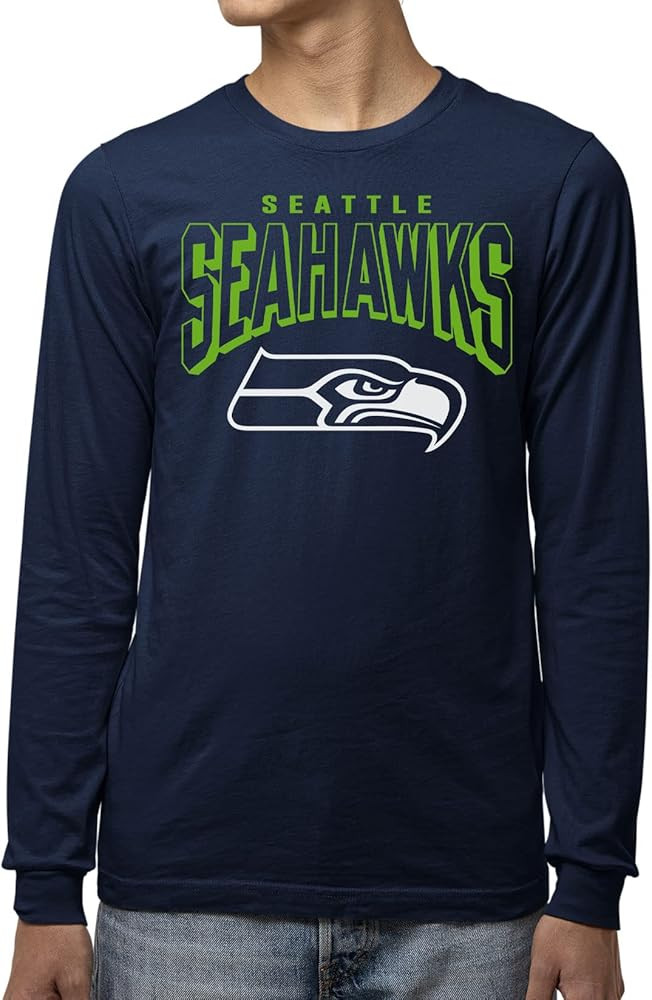 Junk Food Clothing x NFL - Unisex Adult Bold Logo - Officially Licensed Long Sleeve T-Shirt | Amazon (US)