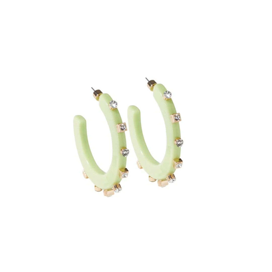 City Girl Jewel Hoop - Pistachio | Smith and Co. Jewel Design