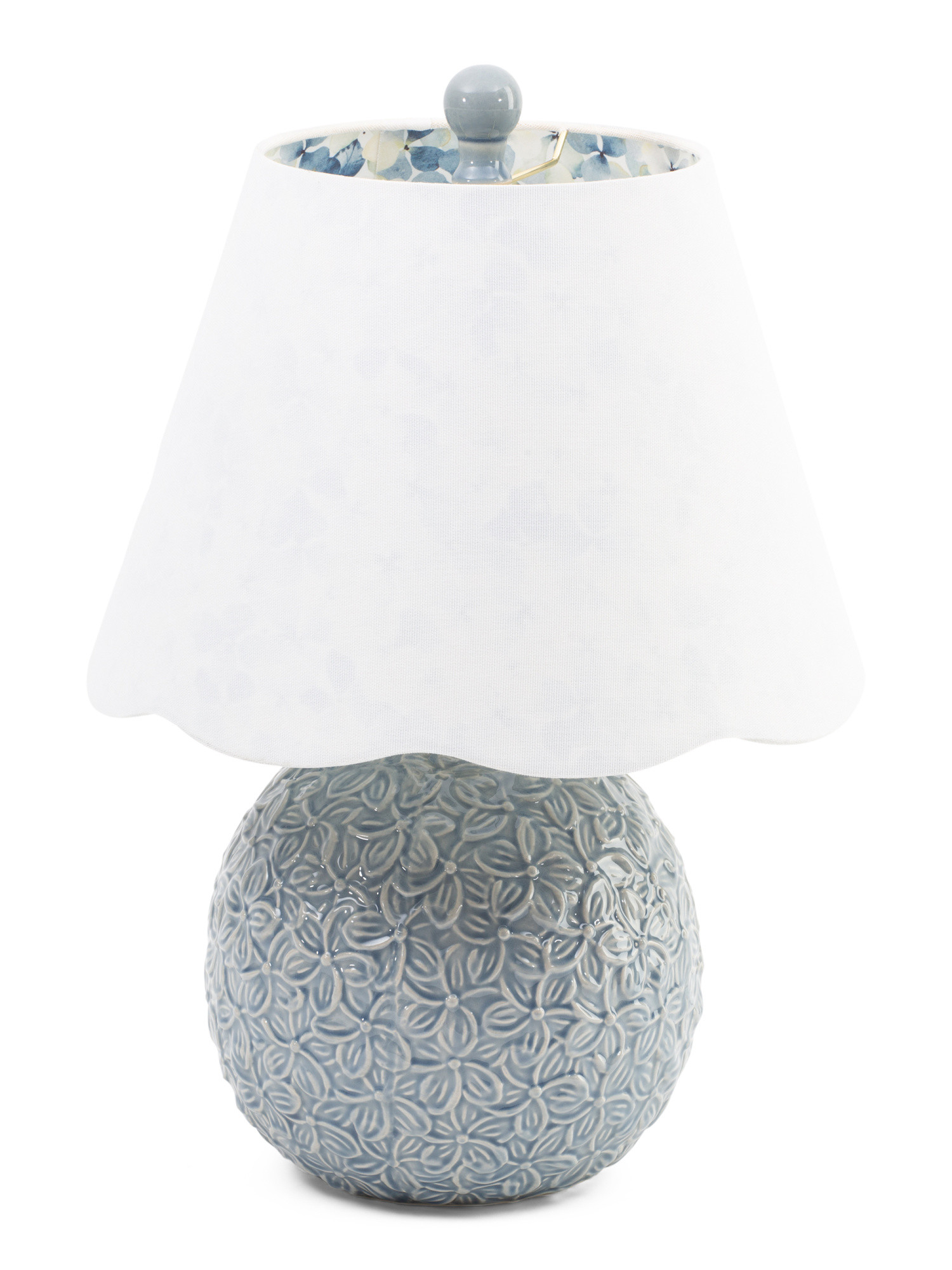 18in Ceramic Hydrangea Table Lamp With Scalloped Shade | Bedroom | Marshalls | Marshalls