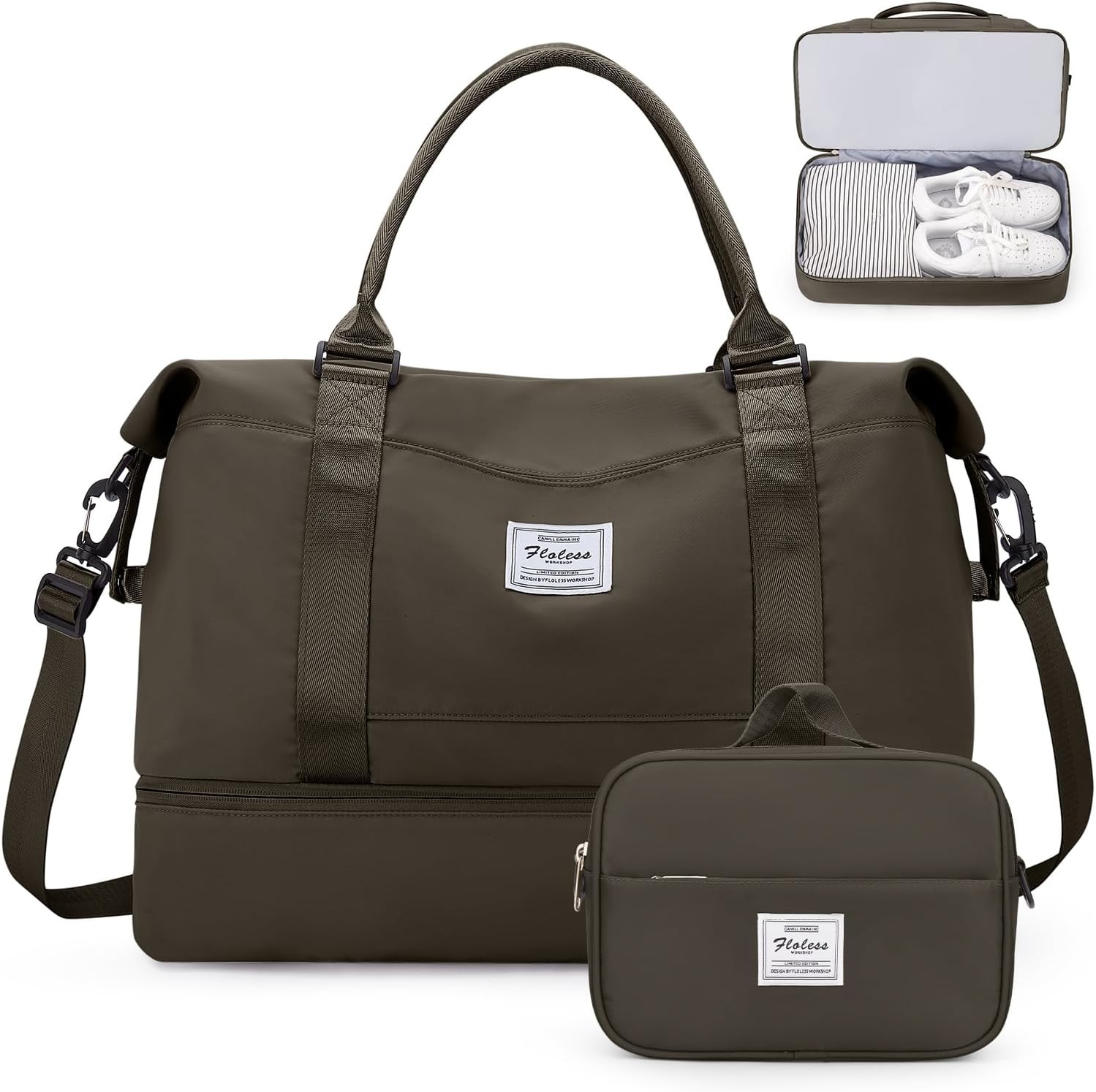 Weekender Bags for Women, Personal Item Travel Bag with Shoes Compartment | Amazon (US)