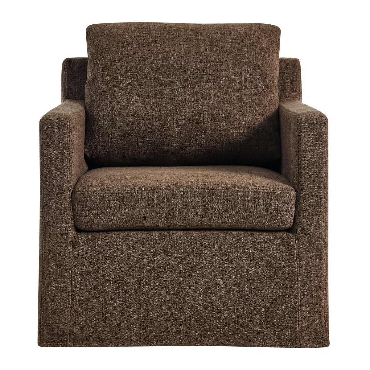 Serene Fabric Slipcovered Swivel Armchair | Wayfair North America
