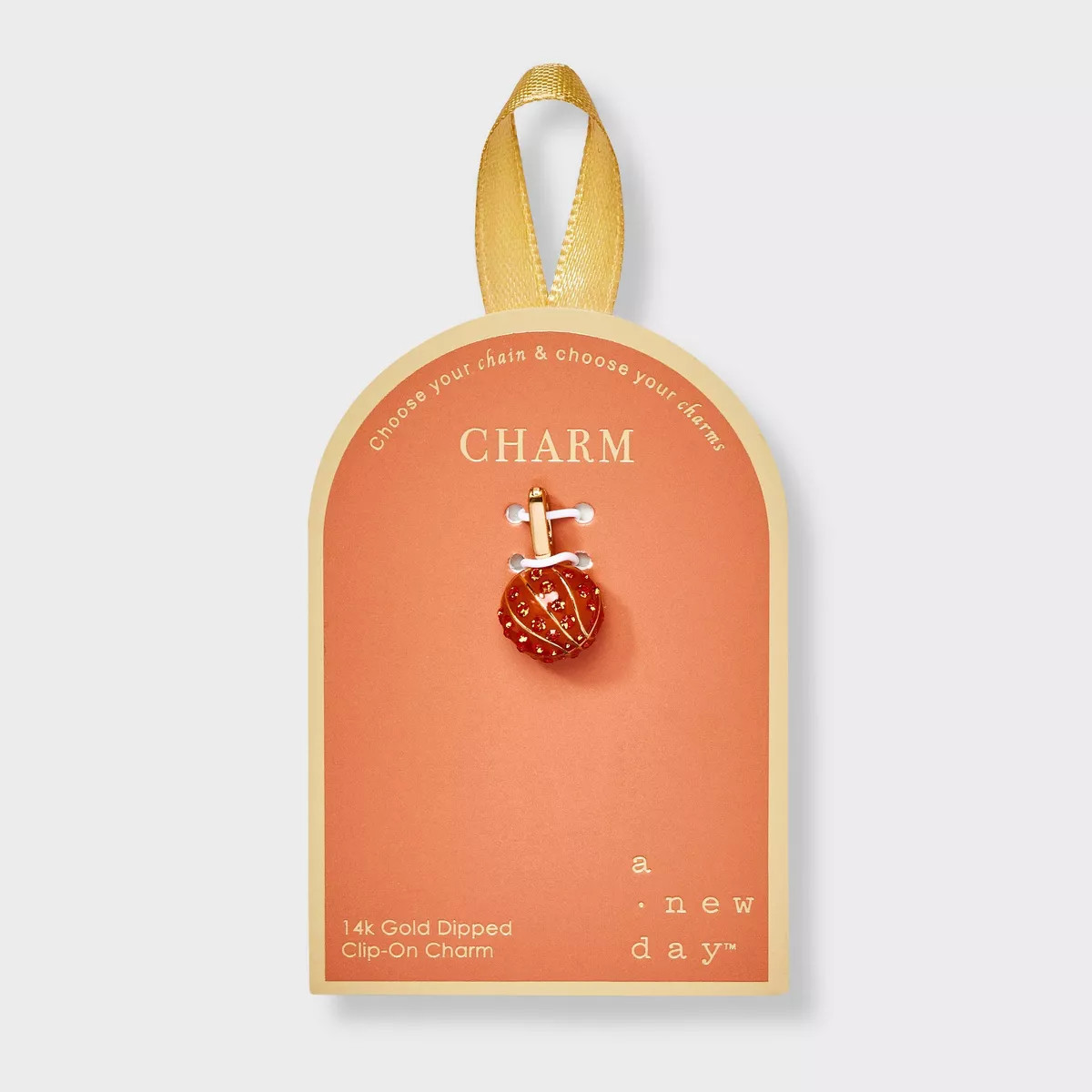 14K Gold Dipped Basketball Charm - A New Day™ Gold/Orange | Target
