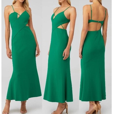 NWT Significant Others Cut Out Poet Asymmetrical Maxi Dress Green Womens Size 4  | eBay | eBay US