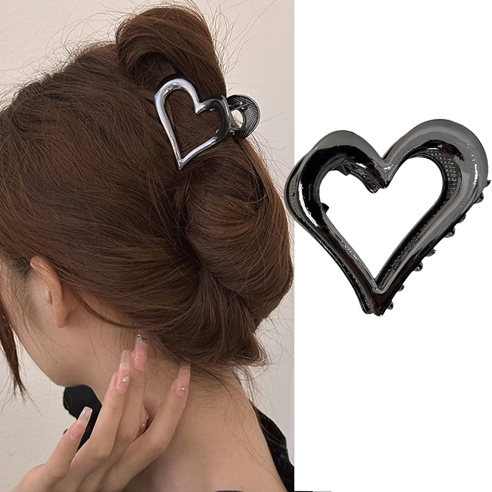 Valentine's Day Hair Clip Heart Hair Claw Clips Metal Clips for Girls Women Hair Accessories Claw... | Amazon (US)