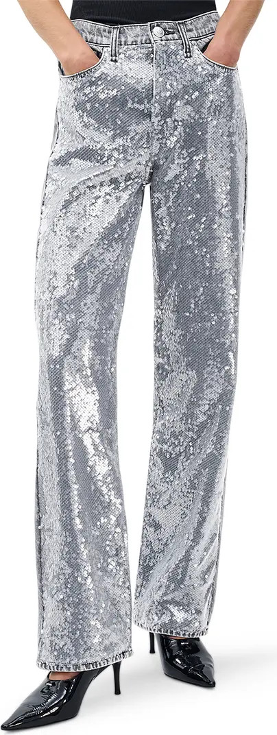 rag & bone Shea Sequin Straight Leg Jeans | Nordstrom | Nordstrom