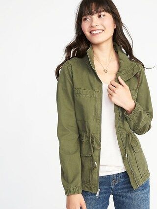 Old Navy Womens Twill Field Jacket For Women Hunter Pines Size L | Old Navy US