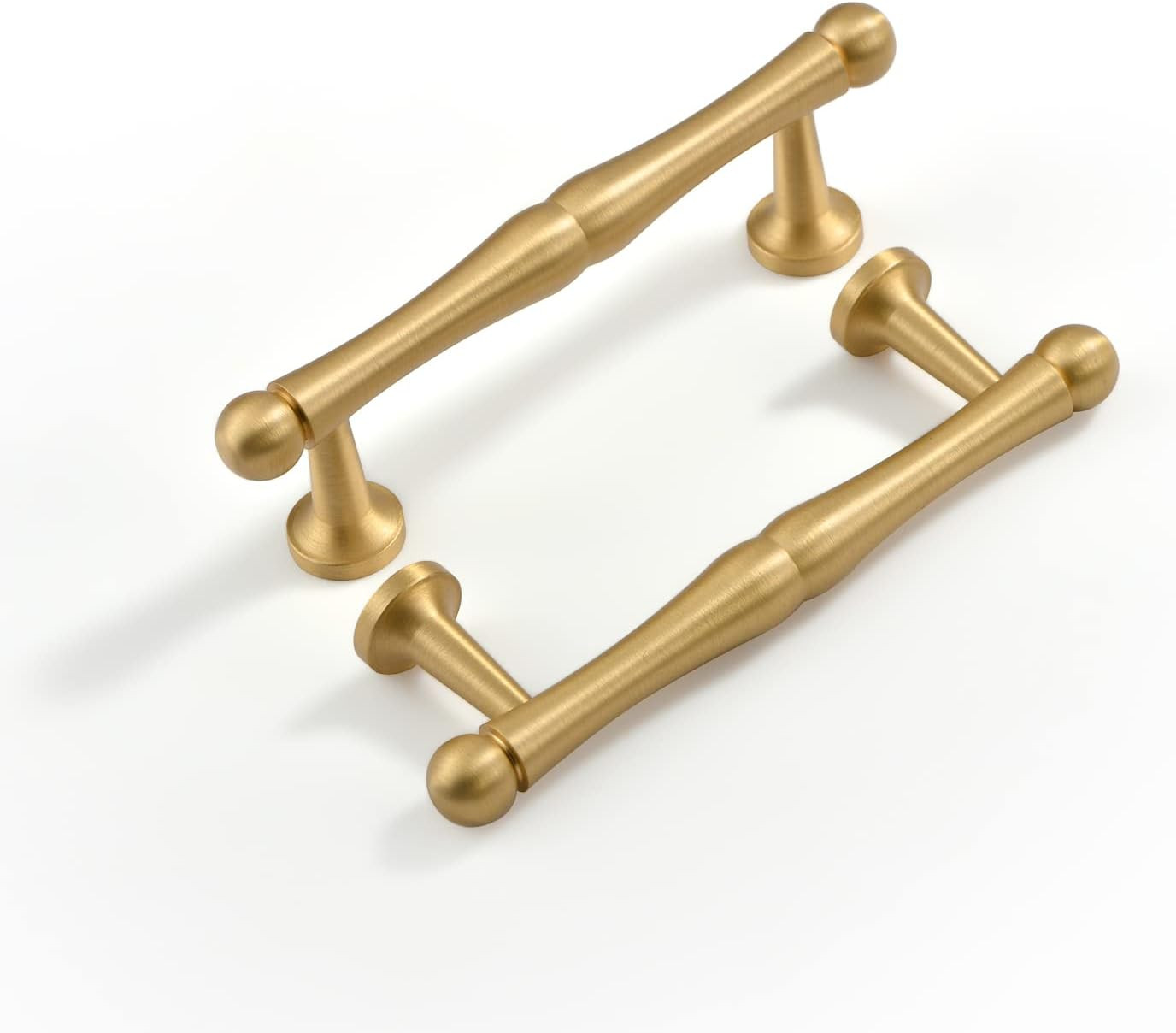 DAIRAZAN Brushed-Gold Drawer Cabinet Pulls - 5 Pack Solid Brass Handles Hardware for Dresser Kitc... | Amazon (US)