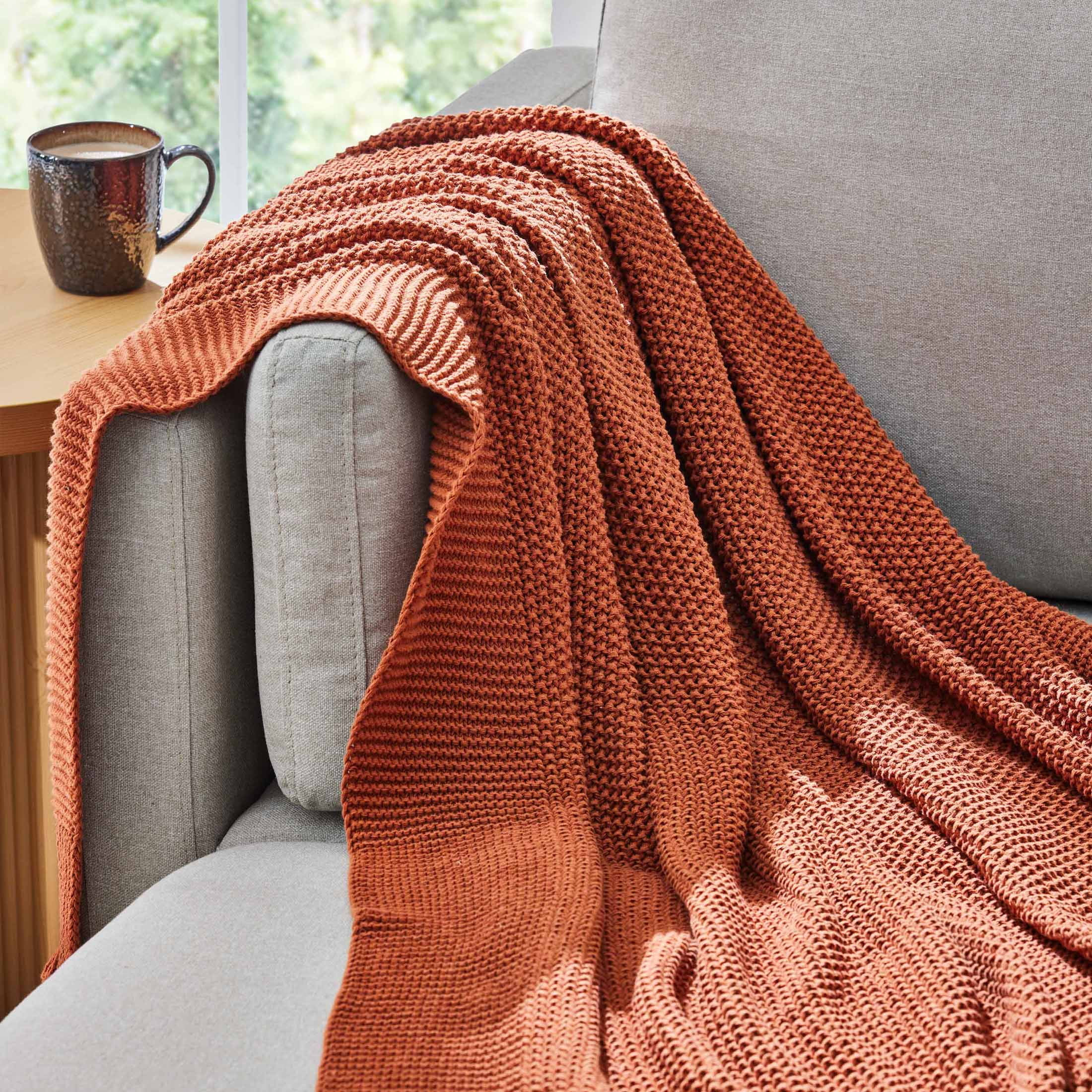 Better Homes & Gardens Rust Cotton-Blend Chunky Knit Throw, 50" x 60", 2.3 LB, All Ages | Walmart (US)