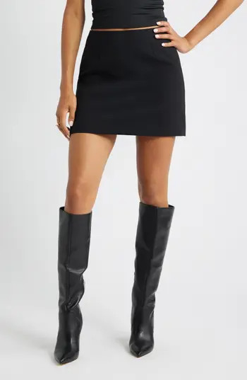 Open Edit The Icon A-Line Miniskirt in Black at Nordstrom Rack, Size Small | Nordstrom Rack