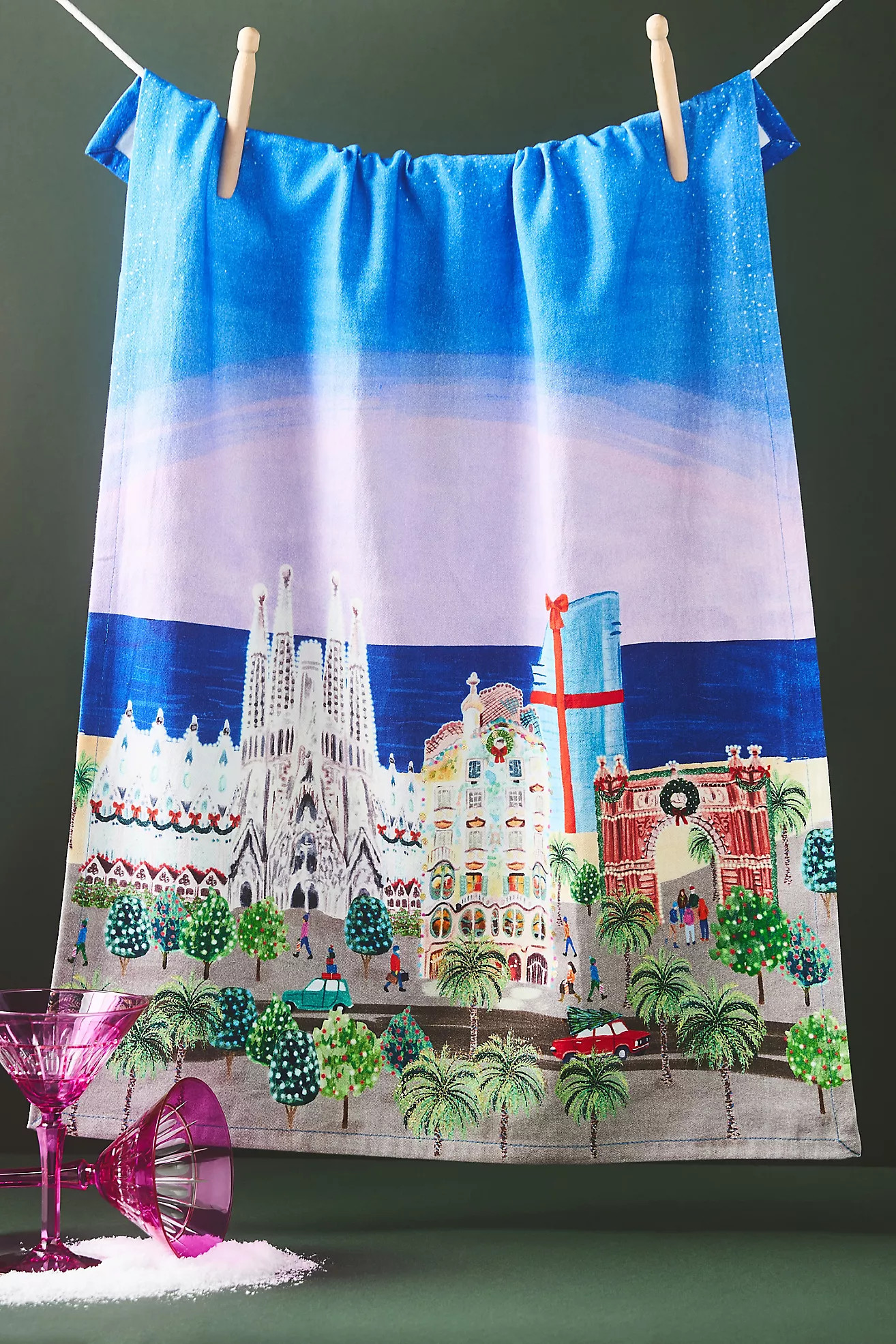 Holiday in the City Dish Towel | Anthropologie (US)