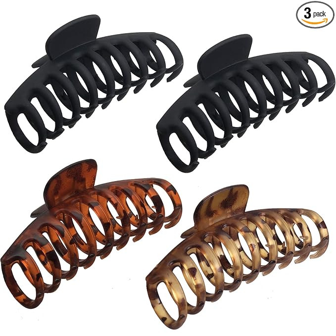 OWIIZI Large Hair Claw Clips for Women 4.3" Matte Leopard Jumbo Hair Clips Non-Slip Ponytail Barr... | Amazon (US)