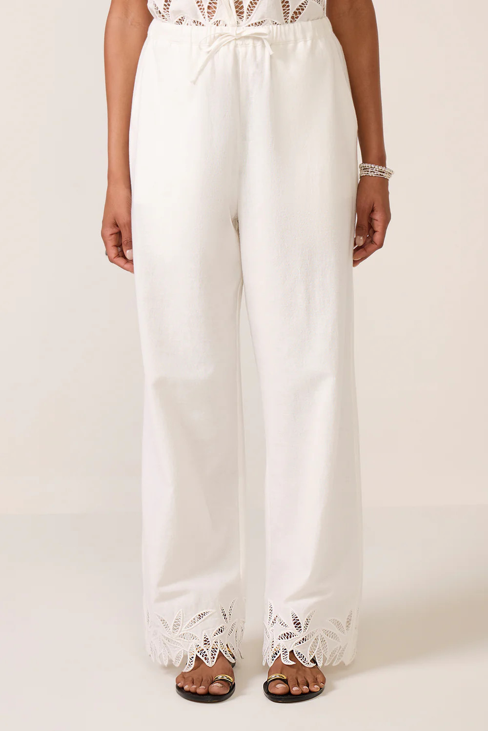 Emmie Embroidered Wide Leg Pant | Evereve