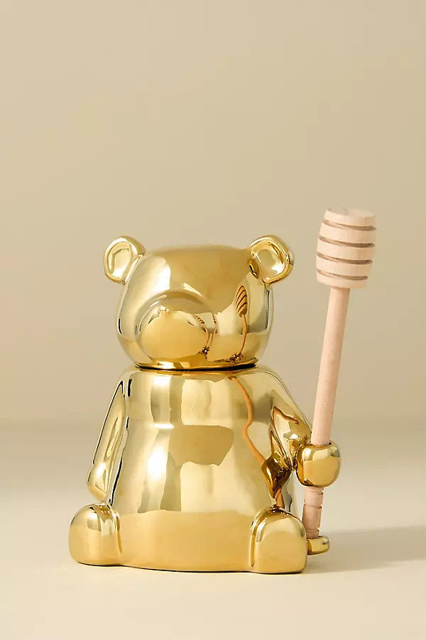Metallic Bear Honey Pot | Anthropologie (US)